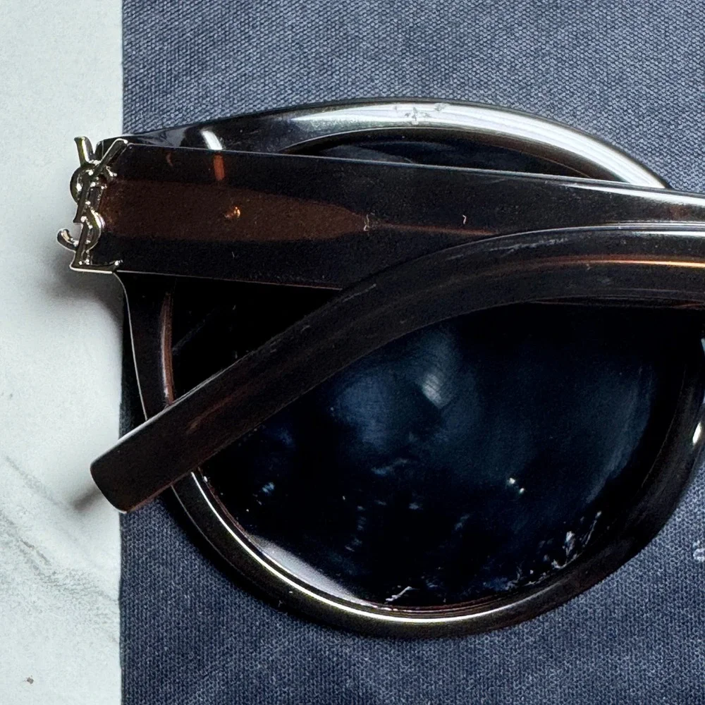 Saint Laurent SL M31/F 010 Brown Round Sunglasses Made in Italy 55-19-145